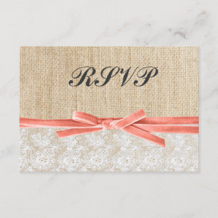 RSVP de la boda de la cinta de corales de color de