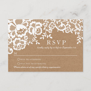 RSVP de la boda de la coraza rústica del país