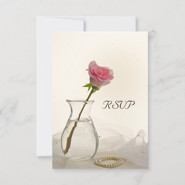 RSVP de la boda de las Perlas Blancas y Rosa (Anverso)