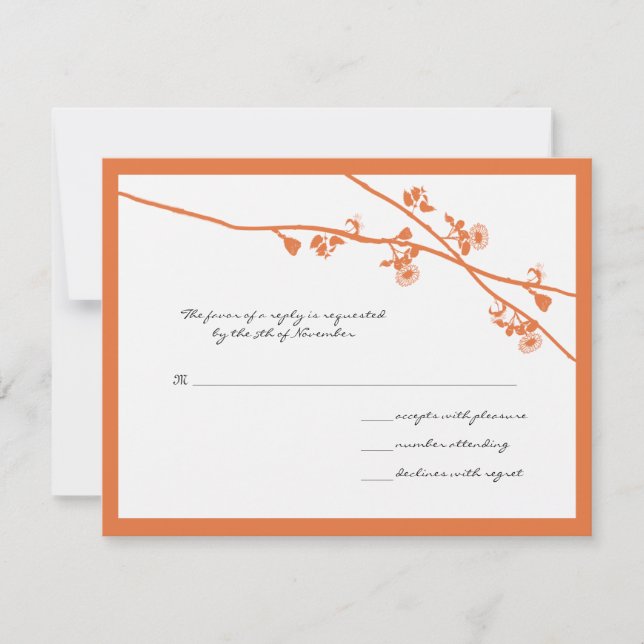 RSVP de la boda de las ramas de flores silvestres  (Anverso)