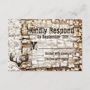 RSVP de la boda de los hombres de caza de camo rur
