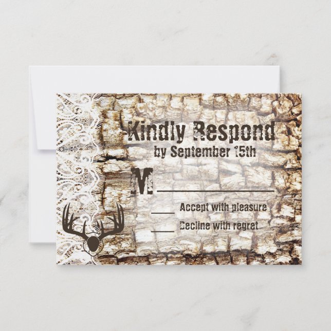 RSVP de la boda de los hombres de caza de camo rur (Anverso)