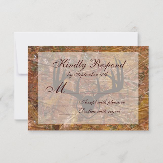 RSVP de la boda de los hombres de caza de camo rur (Anverso)