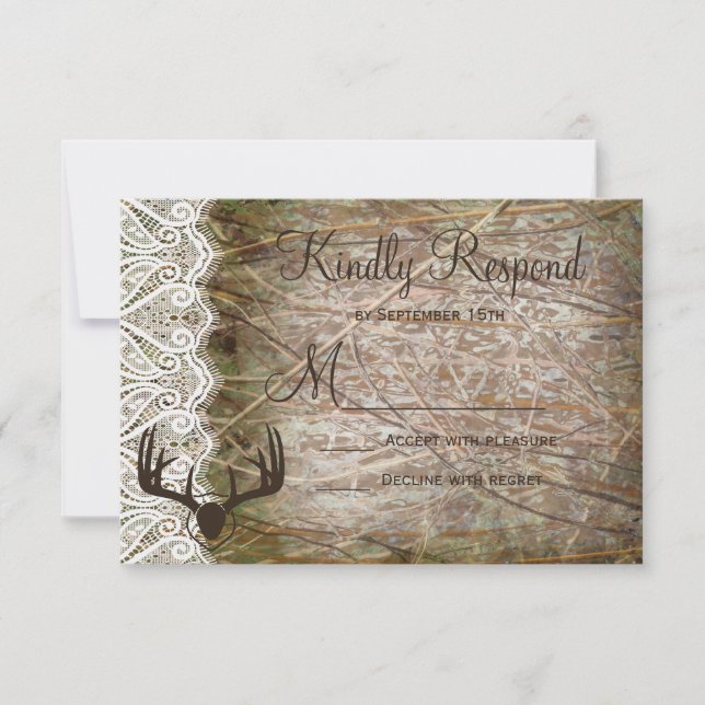 RSVP de la boda de los hombres de caza de camo rur (Anverso)