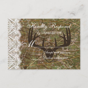 RSVP de la boda de los hombres de caza de camo rur
