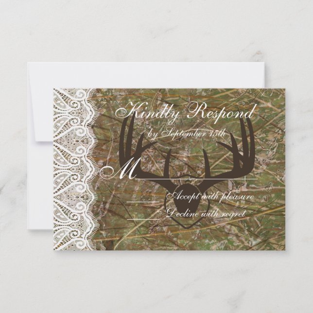 RSVP de la boda de los hombres de caza de camo rur (Anverso)