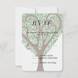 RSVP de la boda del árbol de corazones