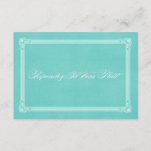 RSVP de la boda estilo Poster azul del huevo de Ro