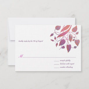 RSVP de la boda gris de frambuesa de coral