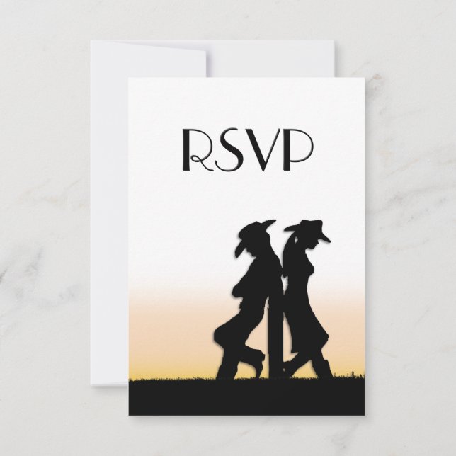 RSVP de la boda occidental con opciones de menú (Reverso)