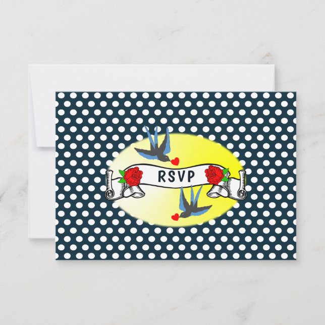 RSVP de la boda rockabilly de la década de 1950 (Anverso)
