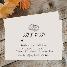 RSVP de la boda rústica de marfil en el país de lo