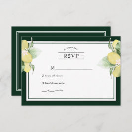 RSVP de la boda verde esmeralda de la frontera del