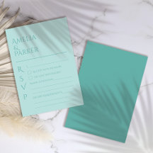 RSVP de la boda verde minimalista