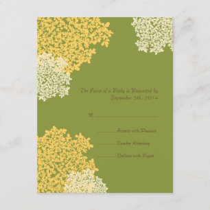 RSVP de la boda verde y amarilla de la reina Ana