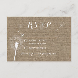 RSVP de la celebración de la boda de Burlap de Dan