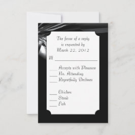 RSVP de la elección clásica de menú en blanco y ne