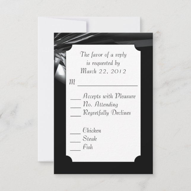 RSVP de la elección clásica de menú en blanco y ne (Anverso)