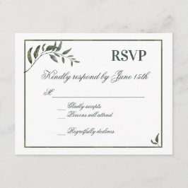 RSVP de la elegancia de la rama verde del árbol de