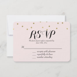 RSVP de la parrilla dorada rosada de Rubor