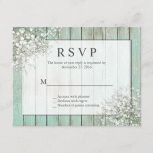 RSVP de la respiración del bebé de Rústica verde d