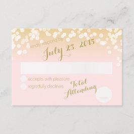 RSVP de las luces rosadas y de oro de Rubor