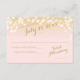 RSVP de las luces rosadas y de oro de Rubor