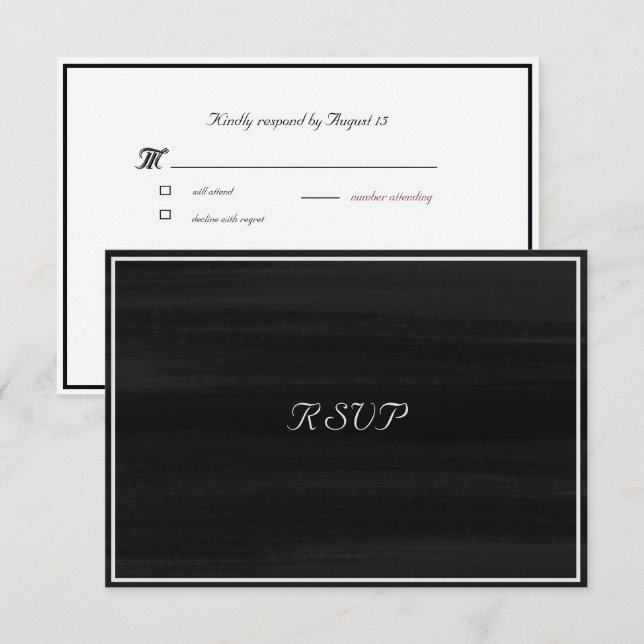 RSVP de lavado de tinta elegante (Anverso / Reverso)