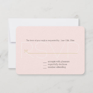 RSVP de los corazones rosados Gold Rubor