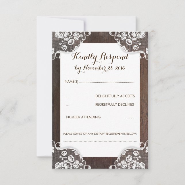 RSVP de Madera Rústica para el Respiramiento del B (Anverso)