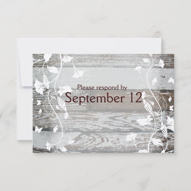 RSVP de madera y de época con sobres (Anverso)