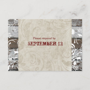 RSVP de madera y pergamino con sobres