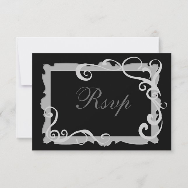 RSVP de marco giratorio negro/plateado (Anverso)