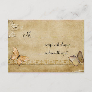 RSVP de mariposas vintage