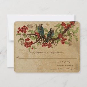 RSVP de matrimonio de aves ventilares de la rama d