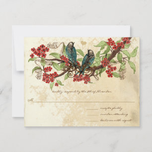 RSVP de matrimonio de aves ventilares de la rama d