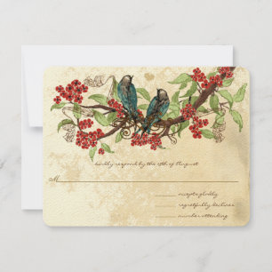 RSVP de matrimonio de aves ventilares de la rama d