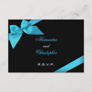 RSVP de matrimonio de cinta de opciones turquesa