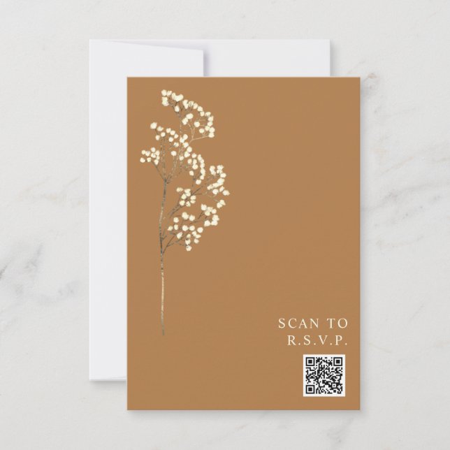 RSVP de matrimonio de código QR Gypsophila (Anverso)