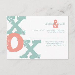 RSVP de matrimonio de Coral y Mint XOX