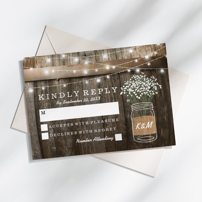 RSVP de matrimonio rústico por barril de aliento d (Subido por el creador)