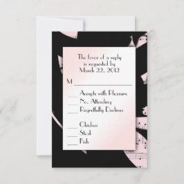 RSVP de música abstracta negra y rosa con opción d