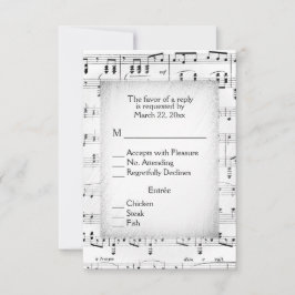 RSVP de música de hojas con opciones de menú