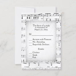 RSVP de música de hojas con opciones de menú