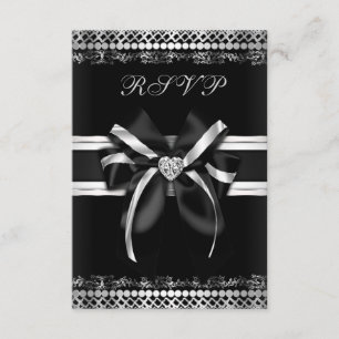 RSVP de negro y plata de clase