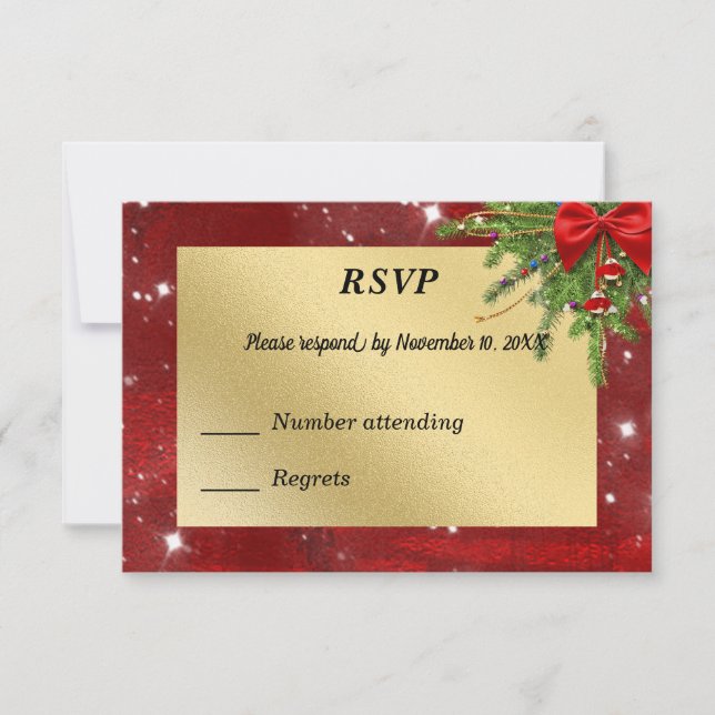 RSVP de Oro y Navidades Rojos (Anverso)