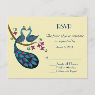 RSVP de pavo real, marfil