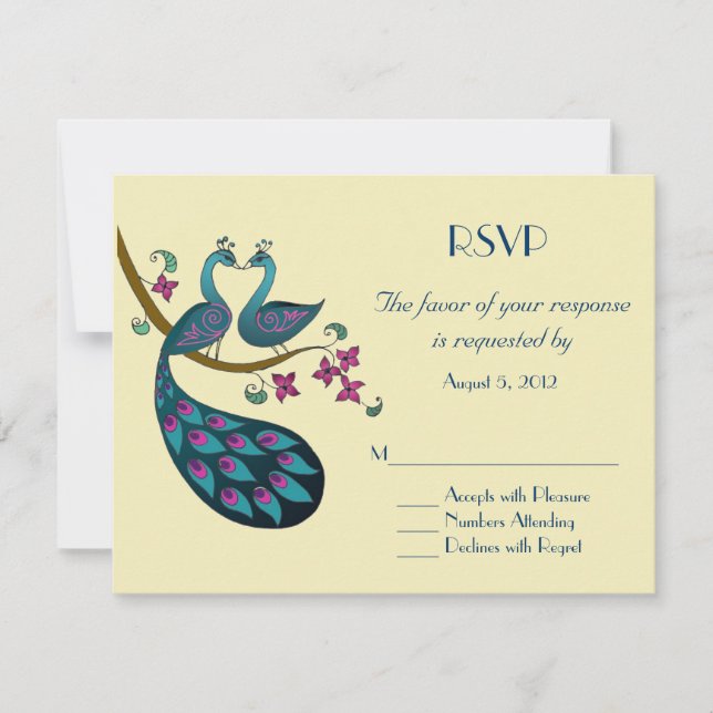 RSVP de pavo real, marfil (Anverso)