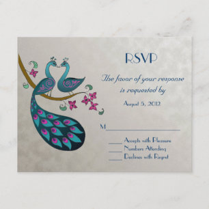 RSVP de pavo real, plata