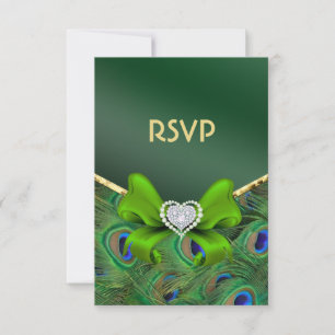 RSVP de pavo real verde esmeralda